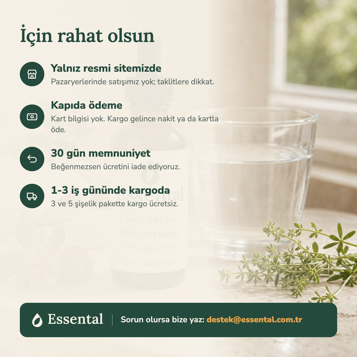 Yalnız resmi sitemizde, kapıda ödeme, 30 gün memnuniyet